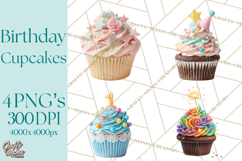 Birthday Cupcakes PNG, Colorful Cupcake Clipart, Sprinkles Product Image 1