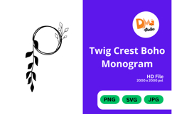 Twig Crest Boho Monogram Product Image 1