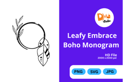 Leafy Embrace Boho Monogram Product Image 1
