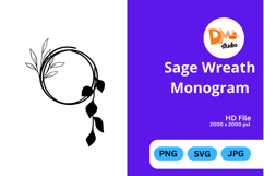 Sage Wreath Monogram Product Image 1