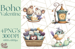 Boho Valentine Cactus Clipart PNG, Desert Romance Clip Art Product Image 1