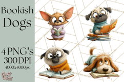 Bookish Dogs PNG Clipart, Cozy Dog Reading, Cute Cartoon Pup Product Image 1
