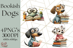 Bookish Dogs PNG Clipart, Cozy Dog Reading, Cute Cartoon Pup Product Image 1