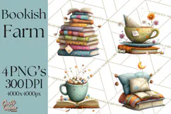 Farm Animals PNG Clipart, Cozy Reading Animals, Cute Cartoon Product Image 1