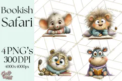 Safari Animals PNG Clipart, Cozy Reading Animals Product Image 1