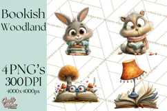 Woodland Animals PNG Clipart, Cozy Reading Animals Product Image 1