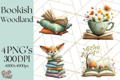 Woodland Animals PNG Clipart, Cozy Reading Animals Product Image 1