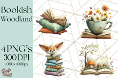 Woodland Animals PNG Clipart, Cozy Reading Animals Product Image 1