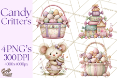 Easter Candy Animals Clipart PNG, Cute Pastel Critters Product Image 1