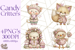 Easter Candy Animals Clipart PNG, Cute Pastel Critters Product Image 1