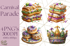 Carnival Animals Parade Clipart, Mardi Gras PNG Product Image 1