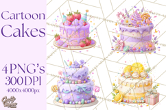Cartoon Birthday Cake Clipart, Cute Realistic Cake PNG Product Image 1