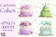 Cartoon Birthday Cake Clipart, Cute Realistic Cake PNG Product Image 1