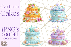 Cartoon Birthday Cake Clipart, Cute Realistic Cake PNG Product Image 1