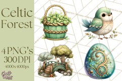 Celtic Enchanted Forest Animals Clipart, Woodland Creatures Product Image 1