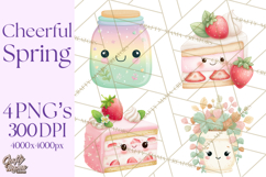 Anthropomorphic Spring Objects Clipart, Cute Kawaii Plants Product Image 1