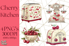 Farmhouse Cherry Kitchen Clipart, Rustic Cherry Kitchen Png Product Image 1