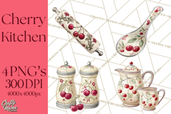 Farmhouse Cherry Kitchen Clipart, Rustic Cherry Kitchen Png Product Image 1