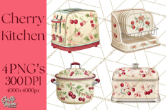 Farmhouse Cherry Kitchen Clipart, Rustic Cherry Kitchen Png Product Image 1