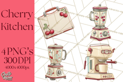 Farmhouse Cherry Kitchen Clipart, Rustic Cherry Kitchen Png Product Image 1