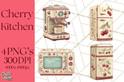 Farmhouse Cherry Kitchen Clipart, Rustic Cherry Kitchen Png Product Image 1