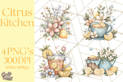 Citrus Kitchen Cottagecore PNG, Rustic Citrus Clipart, Lemon Product Image 1