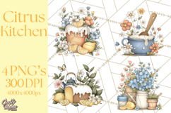 Citrus Kitchen Cottagecore PNG, Rustic Citrus Clipart, Lemon Product Image 1