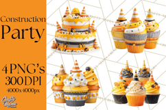 Construction Birthday Party Clipart, Builder Celebration Png Product Image 1