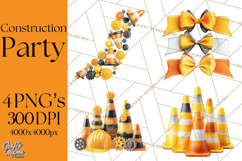 Construction Birthday Party Clipart, Builder Celebration Png Product Image 1