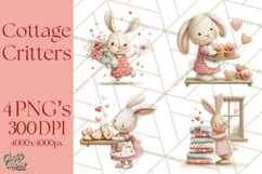 Cozy Cottage Valentine Critters Clipart PNG Animals Product Image 1