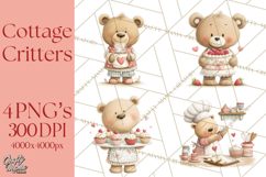 Cozy Cottage Valentine Critters Clipart PNG Animals Product Image 1