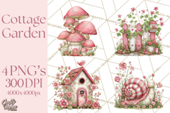 Cozy Cottage Garden Clipart, Pastel Flowers, Garden Tools Product Image 1