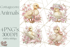 Pastel Cottagecore Animals Clipart, Cute Spring Animals Png Product Image 1