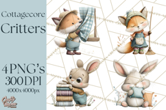 Cottagecore Animals PNG, Woodland Critters Clipart Product Image 1