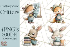 Cottagecore Animals PNG, Woodland Critters Clipart Product Image 1