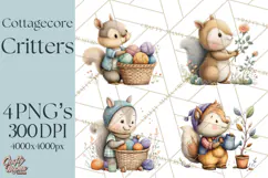Cottagecore Animals PNG, Woodland Critters Clipart Product Image 1