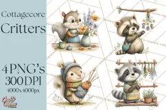 Cottagecore Animals PNG, Woodland Critters Clipart Product Image 1