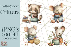 Cottagecore Animals PNG, Woodland Critters Clipart Product Image 1
