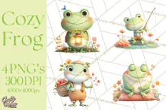 Whimsical Frog Clip Art PNG for Cozy Cottagecore Prints Product Image 1