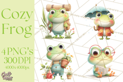 Whimsical Frog Clip Art PNG for Cozy Cottagecore Prints Product Image 1