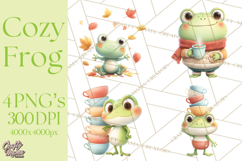 Whimsical Frog Clip Art PNG for Cozy Cottagecore Prints Product Image 1