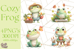 Whimsical Frog Clip Art PNG for Cozy Cottagecore Prints Product Image 1
