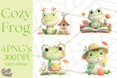 Whimsical Frog Clip Art PNG for Cozy Cottagecore Prints Product Image 1