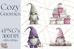 Vibrant Winter Gnome Clipart Watercolor Christmas Gnomes PNG Product Image 1