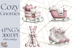 Vibrant Winter Gnome Clipart Watercolor Christmas Gnomes PNG Product Image 1