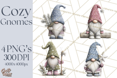 Vibrant Winter Gnome Clipart Watercolor Christmas Gnomes PNG Product Image 1