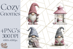 Vibrant Winter Gnome Clipart Watercolor Christmas Gnomes PNG Product Image 1