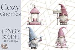 Vibrant Winter Gnome Clipart Watercolor Christmas Gnomes PNG Product Image 1