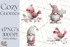 Vibrant Winter Gnome Clipart Watercolor Christmas Gnomes PNG Product Image 1