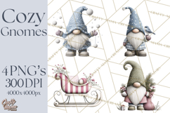 Vibrant Winter Gnome Clipart Watercolor Christmas Gnomes PNG Product Image 1